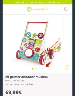 Andador correpasillos musical madera