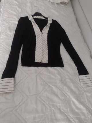 Cardigan Trussardi nero e bianco