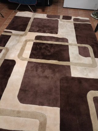 Alfombra salón 2,98 x 1,96 m Beige y Marrón