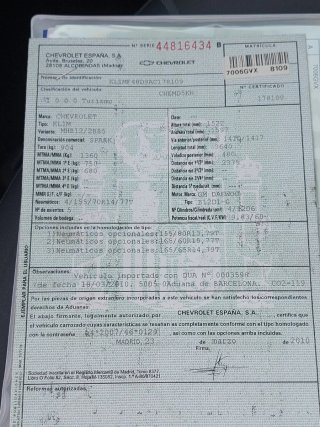 Chevrolet Spark 2010 1.2 82cv.