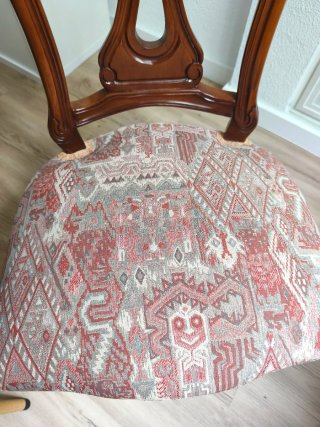 Conjunto 6 Sillas Madera Clásicas Tapizadas