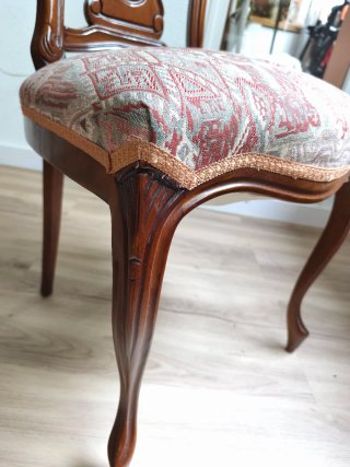 Conjunto 6 Sillas Madera Clásicas Tapizadas