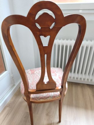 Conjunto 6 Sillas Madera Clásicas Tapizadas