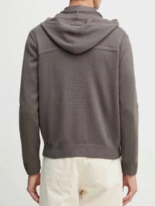 Armani Exchange cárdigan gris con cremallera