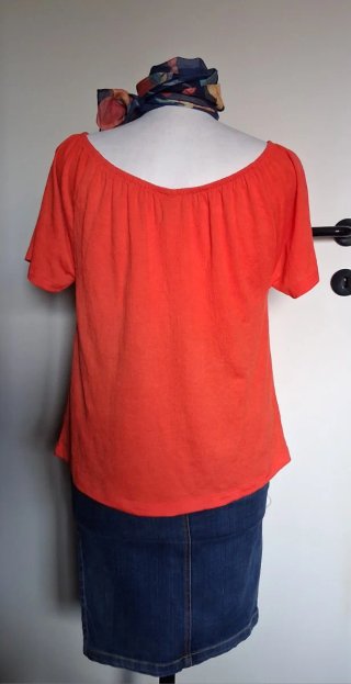 Blusa donna arancione misto cotone