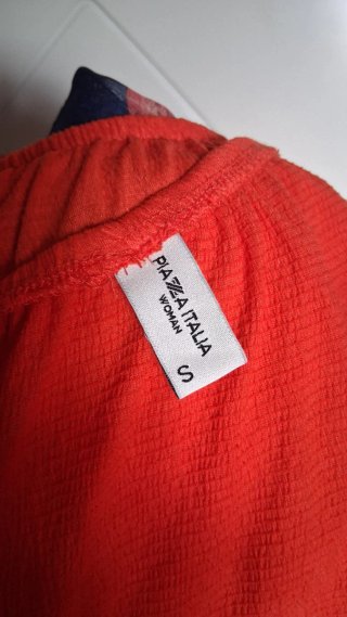 Blusa donna arancione misto cotone