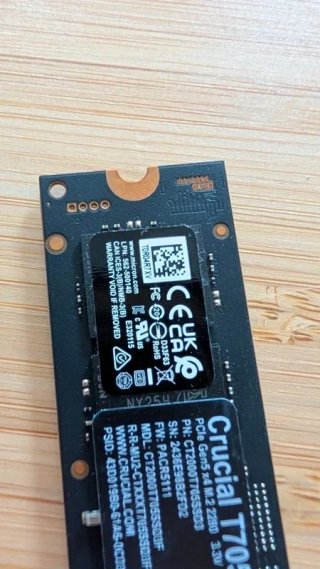 Crucial T705 SSD 2TB PCIe Gen5 NVMe