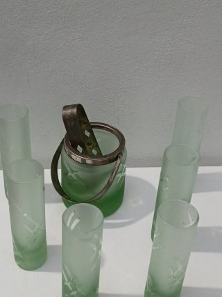 Set Bicchieri Murano e Portaghiaccio Vintage