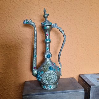Aguamanil Latón Estilo Árabe Decorado
