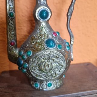 Aguamanil Latón Estilo Árabe Decorado