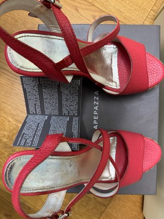 Sandali Zeppa Apepazza Pelle Rossa Donna