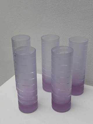 Set 6 Bicchieri Murano Viola/Trasparente