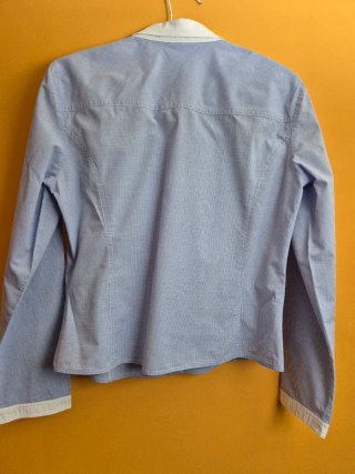 Blusa de cuadros azul y blanco