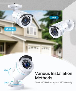 ZOSI cámara vigilancia exterior analógica IR