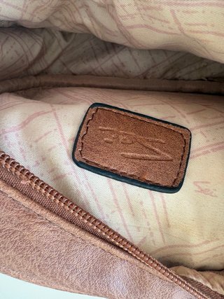 Bolso bandolera marrón y beige