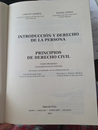 Principios de Derecho Civil Tomo I