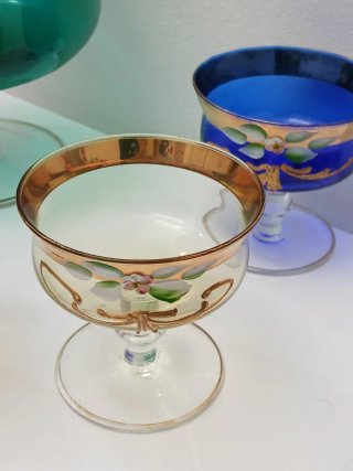 Set 7 Coppette Macedonia Murano Vintage