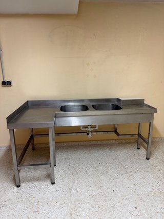 Fregadero doble de acero inoxidable 200x100cm