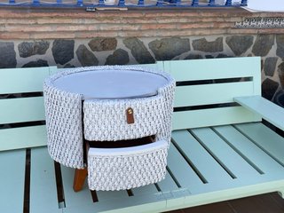 8 Mesitas de Noche Mimbre Blanco €40.- per piece