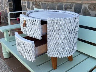 8 Mesitas de Noche Mimbre Blanco €40.- per piece