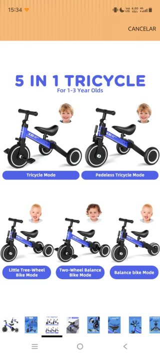 Bicicleta de Equilibrio Infantil XJD