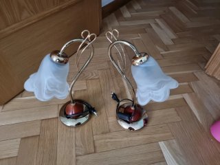 Lámparas Vintage Tulipas Doradas y Rojas