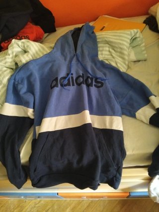 Sudadera Adidas Azul y Blanca