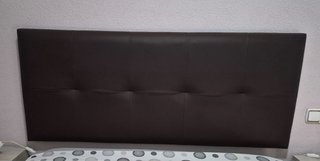 Cabezal Cama Piel Sintética Marrón 148x60cm