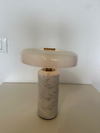 Lampada da Tavolo Ricaricabile Minimal Marmo-Vetro