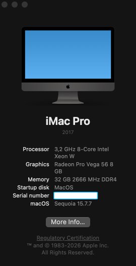 Apple iMac Pro 27 1TB SSD, 32GB RAM