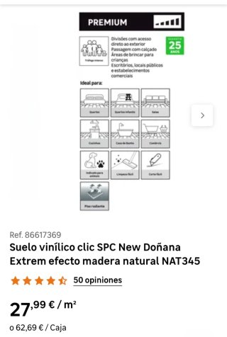 Suelo vinílico SPC extrem totalmente nuevo