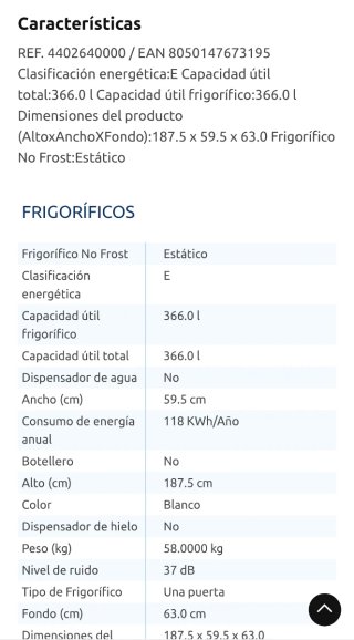 Frigorífico Indesit Blanco 1 Puerta