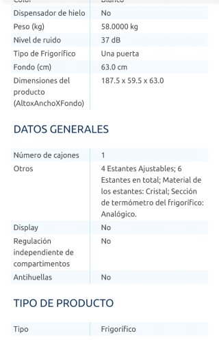 Frigorífico Indesit Blanco 1 Puerta