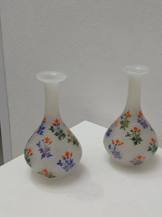 Set 3 Vasi Vintage Vetro Decorati Made in Italy