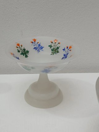 Set 3 Vasi Vintage Vetro Decorati Made in Italy