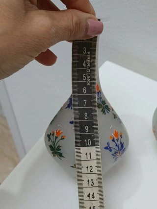 Set 3 Vasi Vintage Vetro Decorati Made in Italy