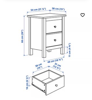 2 UNIDADES.Cómoda Mesita Ikea Hemnes 2 Cajones