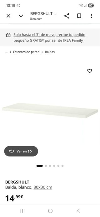 Estantería pared IKEA blanca
