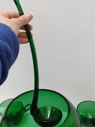 Set Punch Murano Vintage Vetro Verde