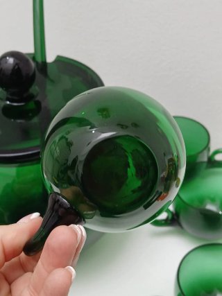 Set Punch Murano Vintage Vetro Verde