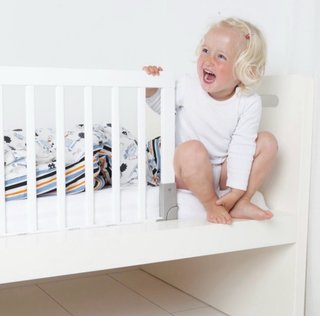 Barrera Seguridad Baby Dan Madera Cama Blanca