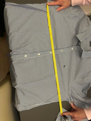Camicia a quadri blu e bianca,beige Mod.Ralph