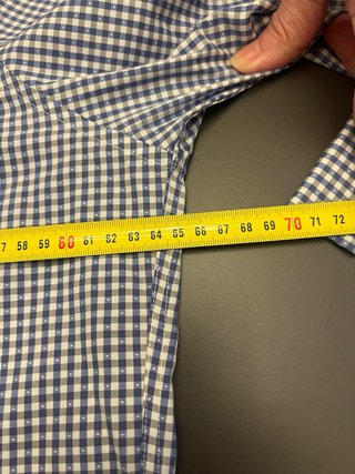 Camicia a quadri blu e bianca,beige Mod.Ralph