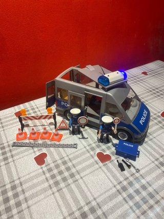 Furgoneta Policía Playmobil con sirena y luces