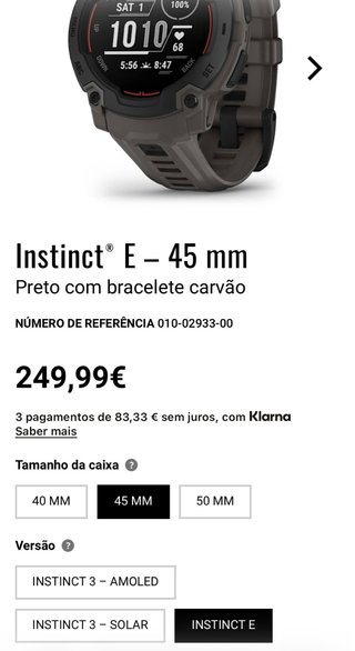 Garmin Instinct 3 E Smartwatch Cinza NUEVO