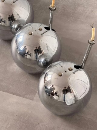 Set di quattro lampade vintage cromate Space age