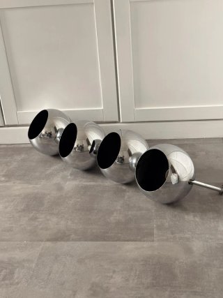 Set di quattro lampade vintage cromate Space age