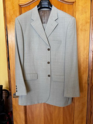Traje de chaqueta pinstripe negro/marrón
