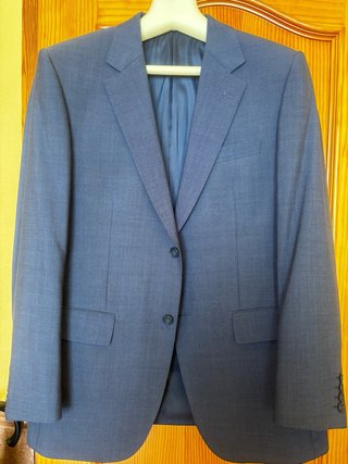 Traje de chaqueta pinstripe negro/marrón