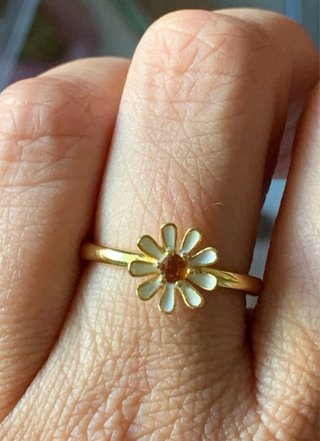 Anillo Plata Flor Citrino